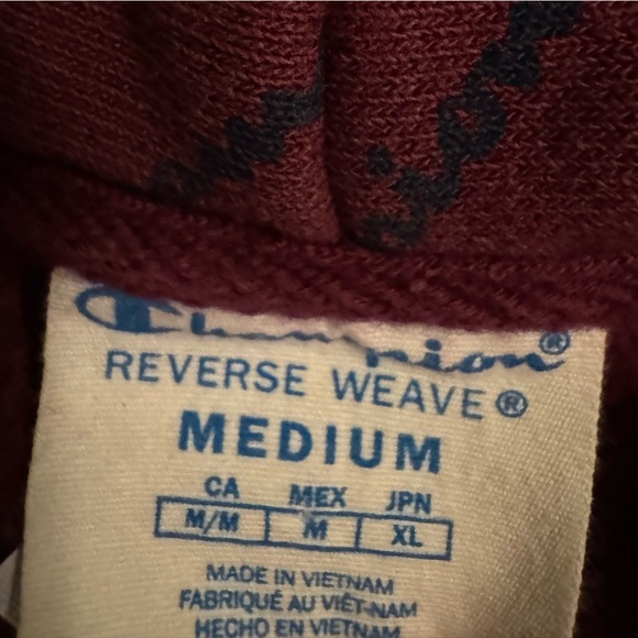 Champion all over script hoodie maroon size Medium - Picture 5 of 5